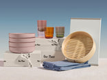 our place gifts under $50 - dinner bowls, short glasses, daily board, spruce steamer and double dish towels