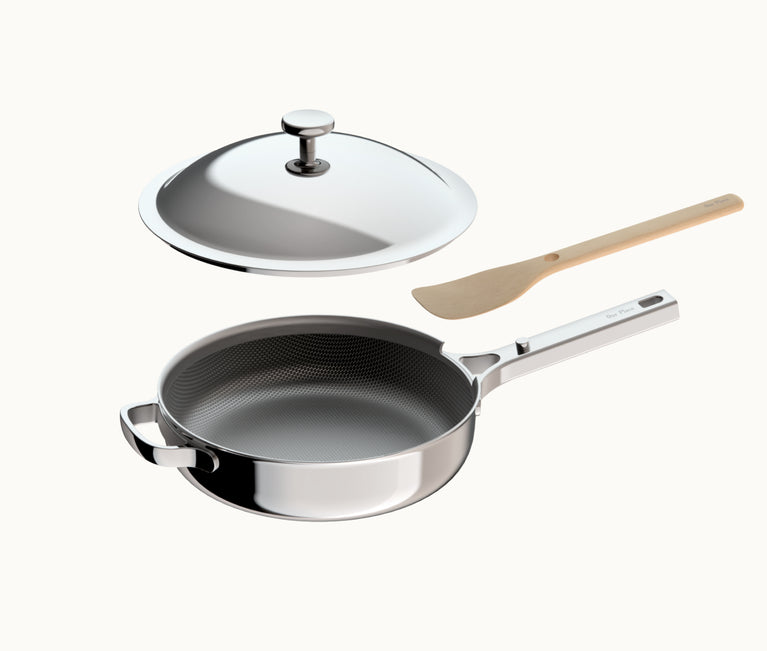 titanium always pan pro + nested beechwood spatula