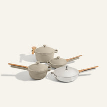Titanium Always Pan Pro Chrome with Beige Perfect Pot, Mini Perfect Pot, Mini Always Pan, Cookware Set pro bundle