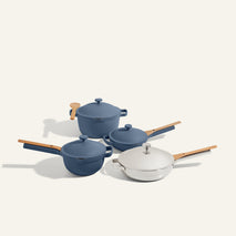 Titanium Always Pan Pro Chrome with Blue Perfect Pot, Mini Perfect Pot, Mini Always Pan, Cookware Set pro bundle