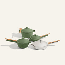 Titanium Always Pan Pro Chrome with green Perfect Pot, Mini Perfect Pot, Mini Always Pan, Cookware Set pro bundle