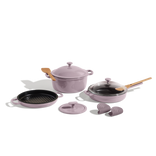 Purple Cast Iron Always Pan, Perfect Pot, Hot Grill, Grill Press, Hot Grips with Spatulas